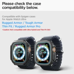 Spigen Apple Watch Ultra 49Mm|Apple Watch Ultra 2 49Mm-Szkło Hartowane Glas.tr ”ez Fit” 2-pack Apple Watch Ultra (49 Mm) Clear