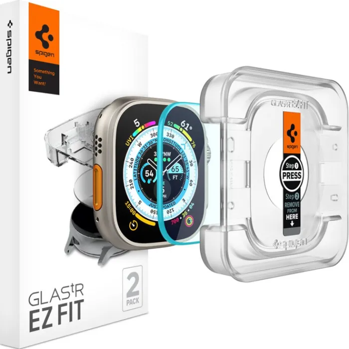 Spigen Apple Watch Ultra 49Mm|Apple Watch Ultra 2 49Mm-Szkło Hartowane Glas.tr ”ez Fit” 2-pack Apple Watch Ultra (49 Mm) Clear