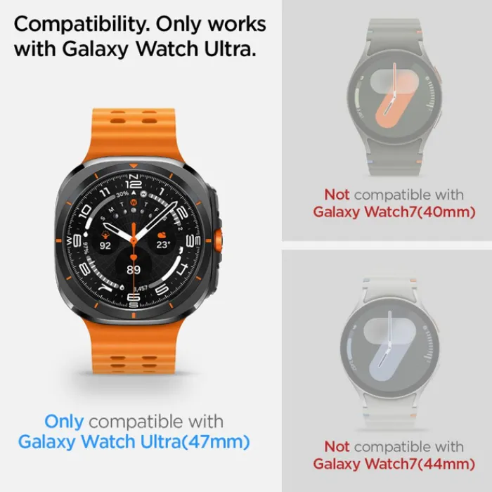 Spigen Galaxy Watch Ultra 47Mm|Samsung-SZKŁO HARTOWANE GLAS.TR ”EZ-FIT” 2-PACK GALAXY WATCH ULTRA (47 MM) CLEAR