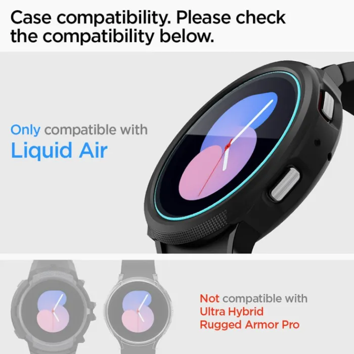 Spigen Galaxy Watch 5 40Mm|Galaxy Watch 4 40Mm-SZKŁO HARTOWANE GLAS.TR ”EZ-FIT” 2-PACK GALAXY WATCH 4 / 5 (40 MM)