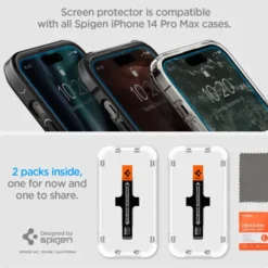 Spigen Iphone 14 Pro Max|Apple-Szkło Hartowane Glas.tr ”ez Fit” 2-pack iPhone 14 Pro Max Clear