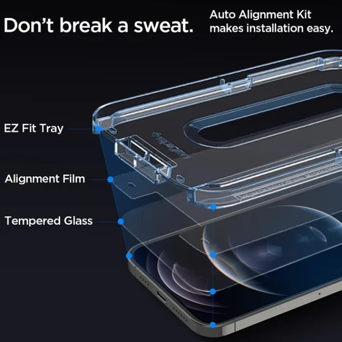 Spigen Iphone 12 Pro|Apple-Szkło Hartowane Glas.tr ”ez Fit” 2-pack iPhone 12 12 Pro