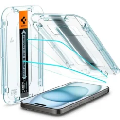 Spigen Iphone 15|Apple-Szkło Hartowane Glas.tr ”ez Fit” 2-pack iPhone 16 / 15 Clear