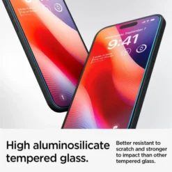 Spigen Iphone 15|Apple-Szkło Hartowane Glas.tr ”ez Fit” 2-pack iPhone 16 / 15 Clear