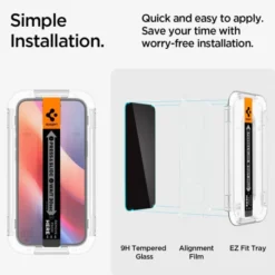 Spigen Iphone 15|Apple-Szkło Hartowane Glas.tr ”ez Fit” 2-pack iPhone 15 /16 Privacy