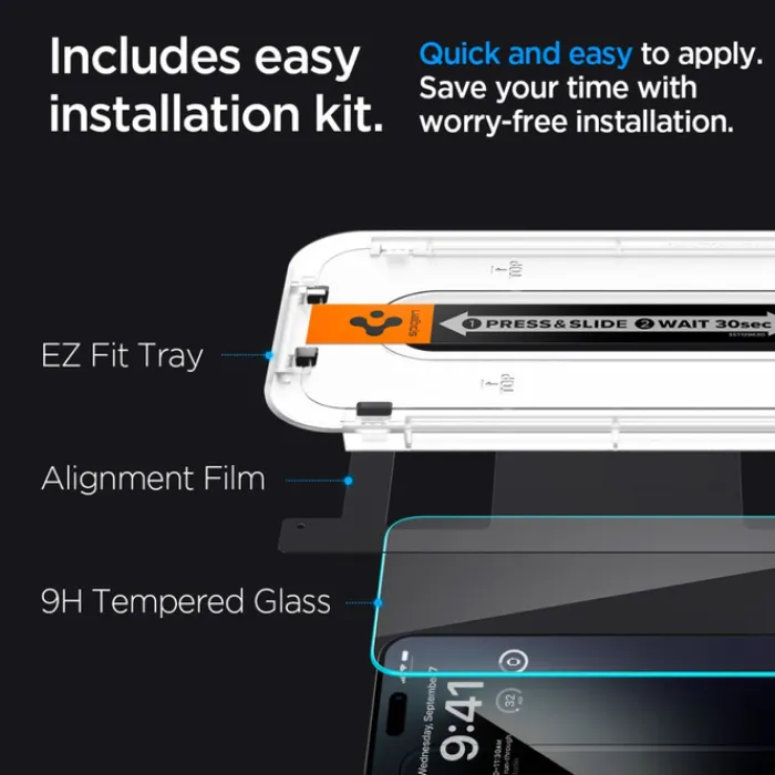 Spigen Iphone 15 Pro Max|Apple-Szkło Hartowane Glas.tr ”ez Fit” 2-pack iPhone 15 Pro Max Clear