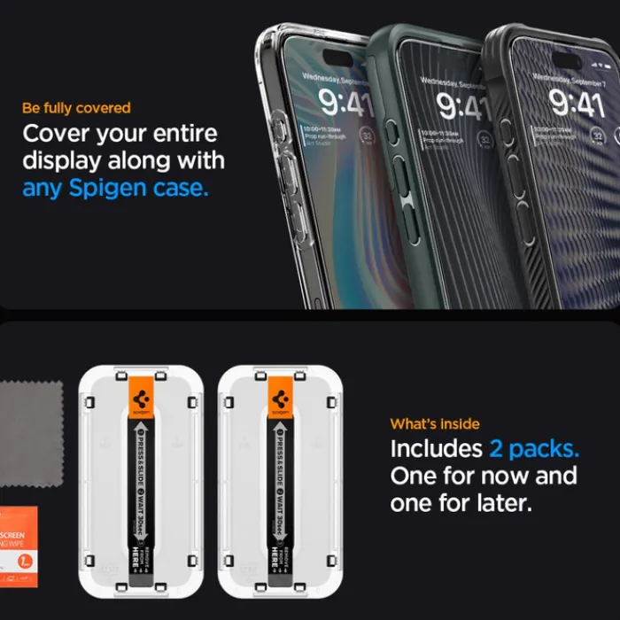 Spigen Iphone 15 Pro Max|Apple-Szkło Hartowane Glas.tr ”ez Fit” Fc 2-pack iPhone 15 Pro Max Black