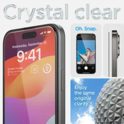 Spigen Iphone 15|Apple-Szkło Hartowane Glas.tr ”ez Fit” Fc iPhone 15 Black