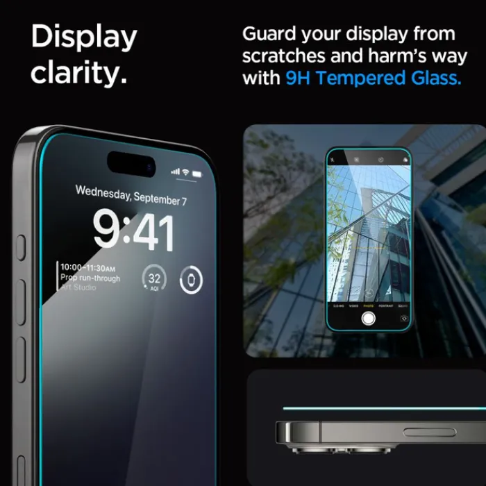 Spigen Iphone 15 Pro|Apple-Szkło Hartowane Glas.tr ”ez Fit” iPhone 15 Pro Clear