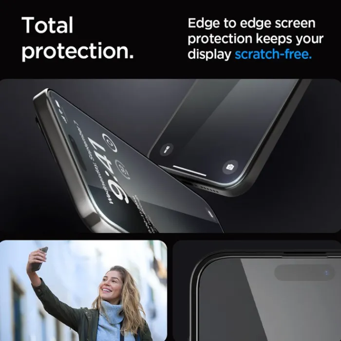 Spigen Iphone 15 Pro Max|Apple-Szkło Hartowane Glas.tr ”ez Fit” Fc iPhone 15 Pro Max Black