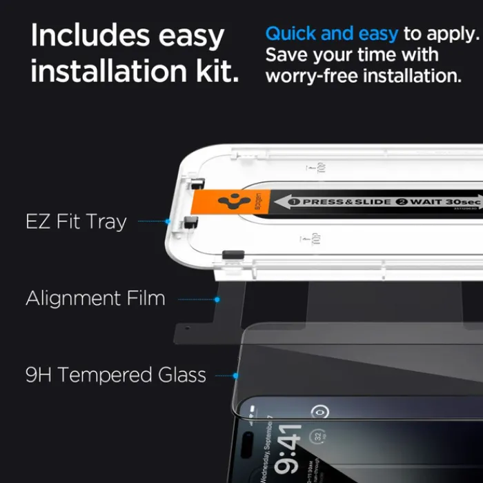 Spigen Iphone 15 Pro Max|Apple-Szkło Hartowane Glas.tr ”ez Fit” Fc iPhone 15 Pro Max Black