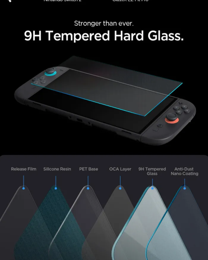 Spigen Nintendo|Akcesoria Do Konsol-SZKŁO HARTOWANE NINTENDO SWITCH 2 GLAS TR EZ FIT PRO 2-PACK