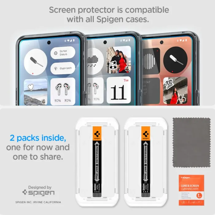 Spigen Inne Marki|Nothing Phone-SZKŁO HARTOWANE NOTHING PHONE 3 GLAS.TR ”EZ FIT” 2-PACK CLEAR