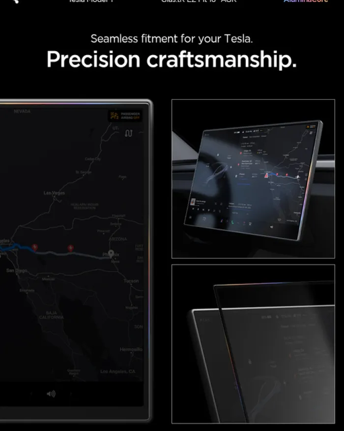 Spigen Tesla|Tesla-SZKŁO HARTOWANE TESLA MODEL Y L 2026 EZ FIT ANTI GLARE MATTE FC CZARNE