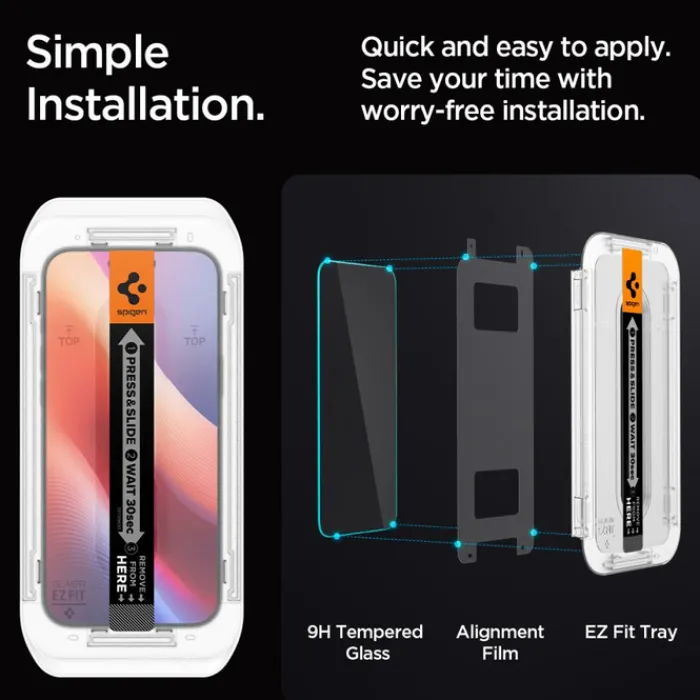 Spigen Iphone 16 Pro Max|Iphone 17 Pro Max-SZKŁO PRYWATYZUJĄCE GLAS.TR ”EZ FIT” 2-PACK IPHONE 16 PRO MAX, 17 PRO MAX PRIVACY