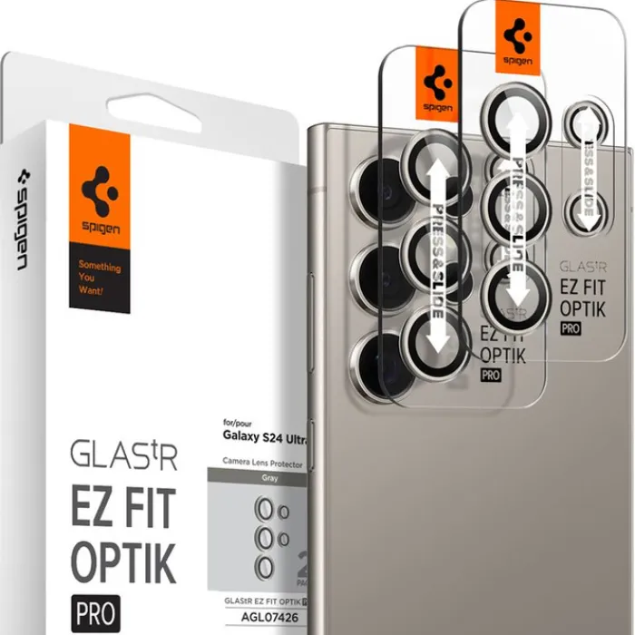 Spigen Samsung|Szkła-Szkło Samsung Galaxy S24 Ultra Glass tR EZ Fit Optik Pro 2 Pack Szare