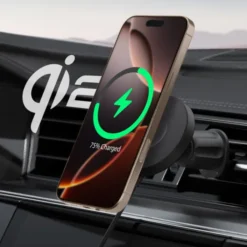 Spigen Uchwyty Magnetyczne|Ładowarki-UCHWYT DO KRATKI Z ŁADOWANIEM INDUKCYJNYM ONETAP PRO 4 MAGSAFE CZARNY