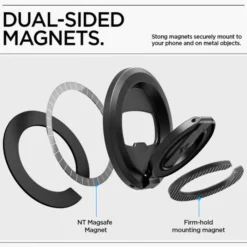Spigen Uchwyty Magnetyczne|Uchwyty Na Telefon-UCHWYT MAGNETYCZNY O-MAG MAGNETYCZNY Z PODSTAWKĄ CZARNY