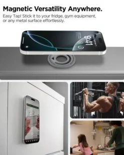 Spigen Uchwyty Magnetyczne|Uchwyty Na Telefon-UCHWYT NA PALEC DUAL POP MAGSAFE SZARY