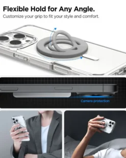 Spigen Uchwyty Magnetyczne|Uchwyty Na Telefon-UCHWYT NA PALEC DUAL POP MAGSAFE SZARY