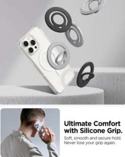 Spigen Uchwyty Magnetyczne|Uchwyty Na Telefon-UCHWYT NA PALEC DUAL POP MAGSAFE SZARY
