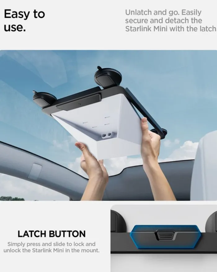 Spigen Inne|Tesla-UCHWYT SAMOCHODOWY STARLINK MINI WINDOW CAR MOUNT STL100 BLACK