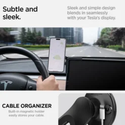 Spigen Tesla-UCHWYT SAMOCHODOWY TESLA TAPLOCK MAGSAFE CAR MOUNT HOLDER BLACK SCREEN