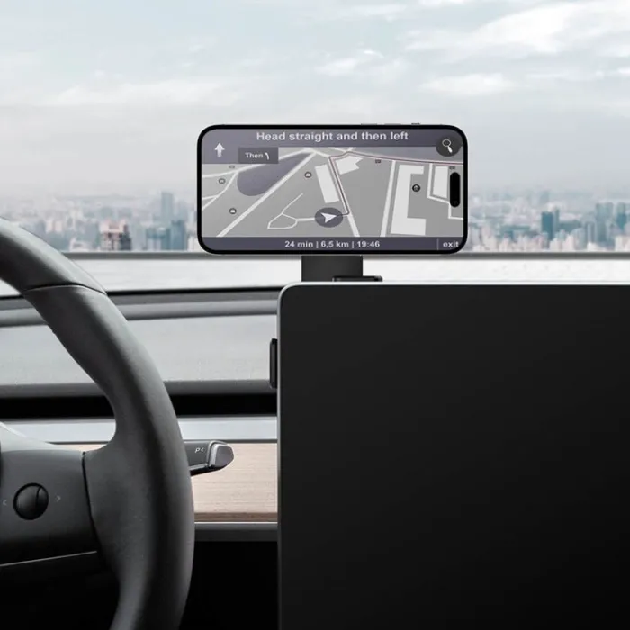 Spigen Tesla-UCHWYT SAMOCHODOWY TESLA ONETAP 3 MAGSAFE BLACK SCREEN MOUNT