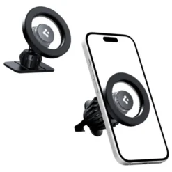 Spigen Uchwyty Samochodowe|Uchwyty Z Ładowaniem Indukcyjnym-UCHWYT MFT13 MAGNETIC MAGSAFE DASHBOARD & VENT CAR MOUNT CZARNY