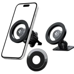 Spigen Uchwyty Samochodowe|Uchwyty Z Ładowaniem Indukcyjnym-UCHWYT MFT13 MAGNETIC MAGSAFE DASHBOARD & VENT CAR MOUNT CZARNY