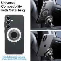 Spigen Uchwyty Samochodowe|Uchwyty Z Ładowaniem Indukcyjnym-UCHWYT MFT13 MAGNETIC MAGSAFE DASHBOARD & VENT CAR MOUNT SREBRNY