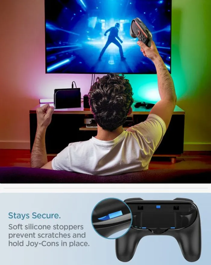 Spigen Nintendo|Akcesoria Do Konsol-UCHWYT NINTENDO SWITCH 2 JOY-CON GRIP NS100 BLACK