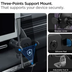 Spigen Uchwyty Samochodowe|Uchwyty Z Ładowaniem Indukcyjnym-Uchwyt Uts12 Onetap Universal Vent Car Mount Black