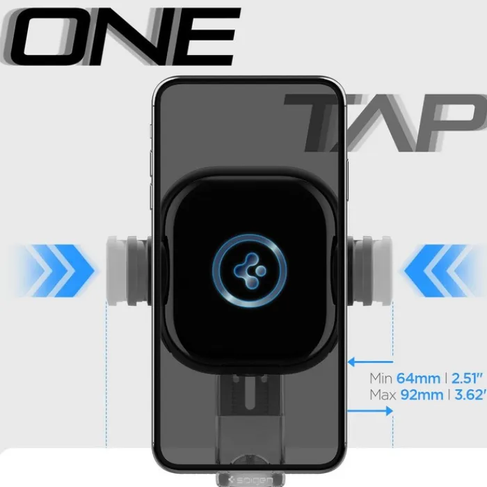Spigen Uchwyty Samochodowe|Uchwyty Z Ładowaniem Indukcyjnym-Uchwyt Uts35w Onetap Universal Windshield & Dashboard Car Mount Wireless Charger Black