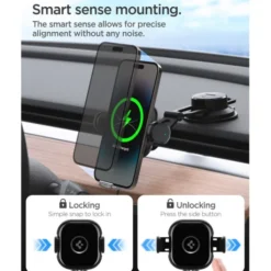 Spigen Uchwyty Samochodowe|Uchwyty Z Ładowaniem Indukcyjnym-Uchwyt Uts35w Onetap Universal Windshield & Dashboard Car Mount Wireless Charger Black