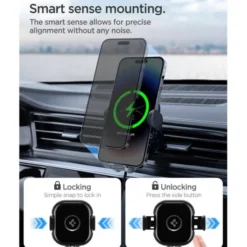 Spigen Uchwyty Samochodowe|Uchwyty Z Ładowaniem Indukcyjnym-Uchwyt Uts12w Onetap Universal Vent Car Mount Wireless Charger Black