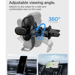 Spigen Uchwyty Samochodowe|Uchwyty Z Ładowaniem Indukcyjnym-Uchwyt Uts12w Onetap Universal Vent Car Mount Wireless Charger Black