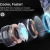 Spigen Uchwyty Samochodowe|Uchwyty Z Ładowaniem Indukcyjnym-UCHWYT Z ŁADOWARKĄ BEZPRZEWODOWĄ ESSENTIAL EV25MFAQ Qi2.2 PELTIER MAGSAFE DO KRATKI NAWIEWU CZARNA