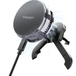 Spigen Uchwyty Samochodowe|Uchwyty Z Ładowaniem Indukcyjnym-UCHWYT Z ŁADOWARKĄ BEZPRZEWODOWĄ ESSENTIAL EV25MFAQ Qi2.2 PELTIER MAGSAFE DO KRATKI NAWIEWU CZARNA