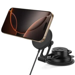 Spigen Uchwyty Magnetyczne|Ładowarki-UCHWYT Z ŁADOWARKĄ ONETAPPRO 4 MAGSAFE 15W NA DESKĘ ROZDZIELCZĄ I SZYBĘ
