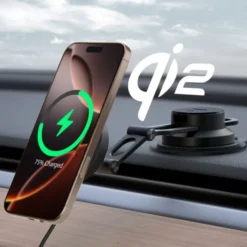 Spigen Uchwyty Magnetyczne|Ładowarki-UCHWYT Z ŁADOWARKĄ ONETAPPRO 4 MAGSAFE 15W NA DESKĘ ROZDZIELCZĄ I SZYBĘ