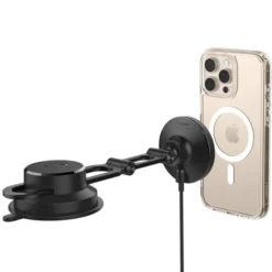 Spigen Uchwyty Magnetyczne|Ładowarki-UCHWYT Z ŁADOWARKĄ ONETAPPRO 4 MAGSAFE 15W NA DESKĘ ROZDZIELCZĄ I SZYBĘ