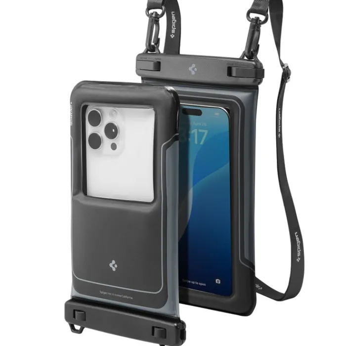 Spigen Inne|Etui Wodoszczelne-WODOODPORNE ETUI A611P PŁYWAJĄCE UNIWERSALNE 2-PACK MATOWE CZARNE