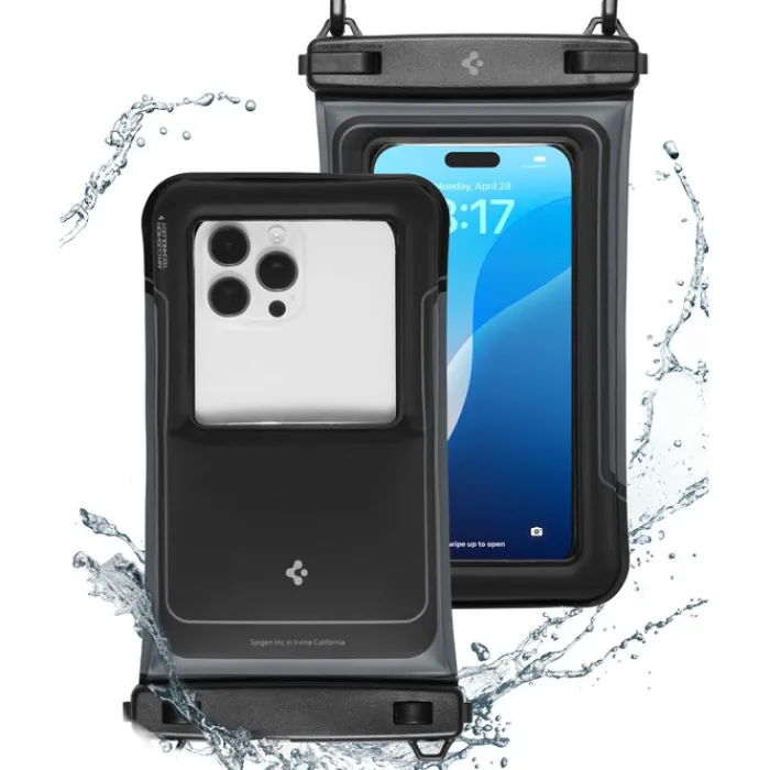 Spigen Inne|Etui Wodoszczelne-WODOODPORNE ETUI A611P PŁYWAJĄCE UNIWERSALNE 2-PACK MATOWE CZARNE