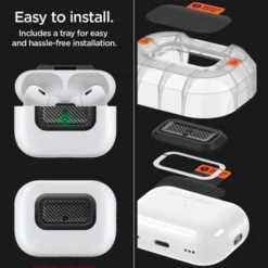 Spigen Etui Airpods|Airpods Pro 2-ZAMYKANIE DO ORYGINALNEGO ETUI AIRPODS PRO 2 1 GEN LOCK FIT M CARBON