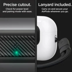 Spigen Etui Airpods|Airpods Pro 2-ZAMYKANIE DO ORYGINALNEGO ETUI AIRPODS PRO 2 1 GEN LOCK FIT M CARBON