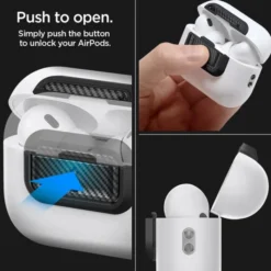Spigen Etui Airpods|Airpods Pro 2-ZAMYKANIE DO ORYGINALNEGO ETUI AIRPODS PRO 2 1 GEN LOCK FIT M CARBON